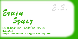 ervin szusz business card